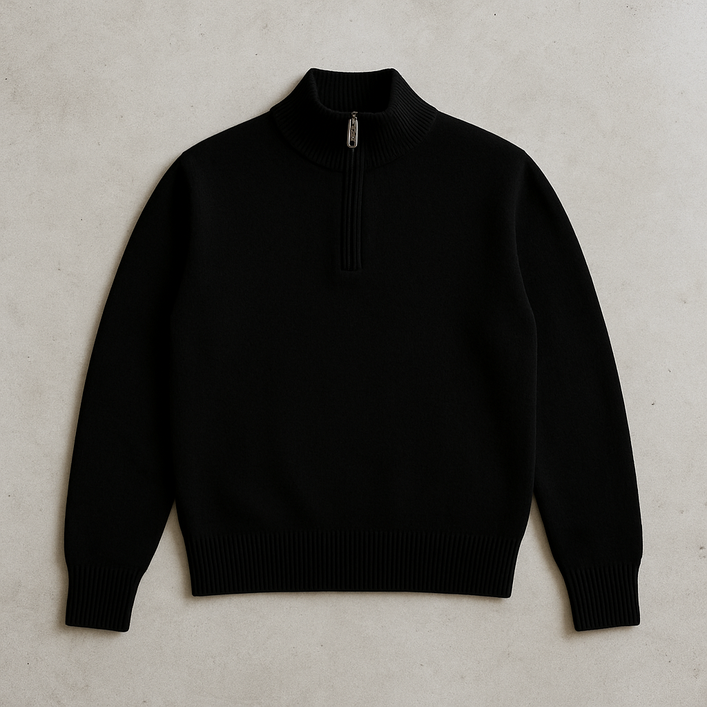 SLATE CASHMERE QUARTER ZIP