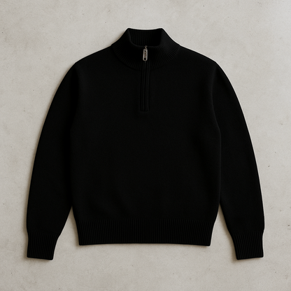 SLATE CASHMERE QUARTER ZIP