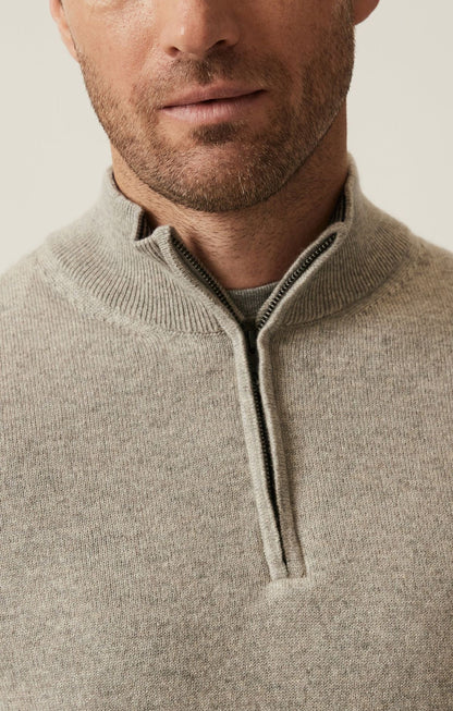 SLATE CASHMERE QUARTER ZIP