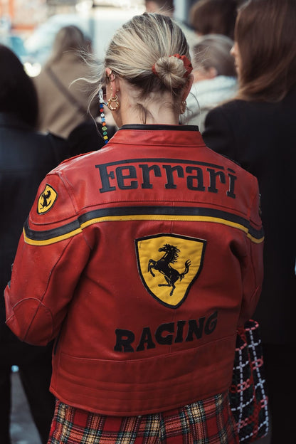 FERRARI RED LEATHER JACKET